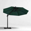 Boczny parasol ogrodowy ośmiokątny 300 cm ciemnozielony
