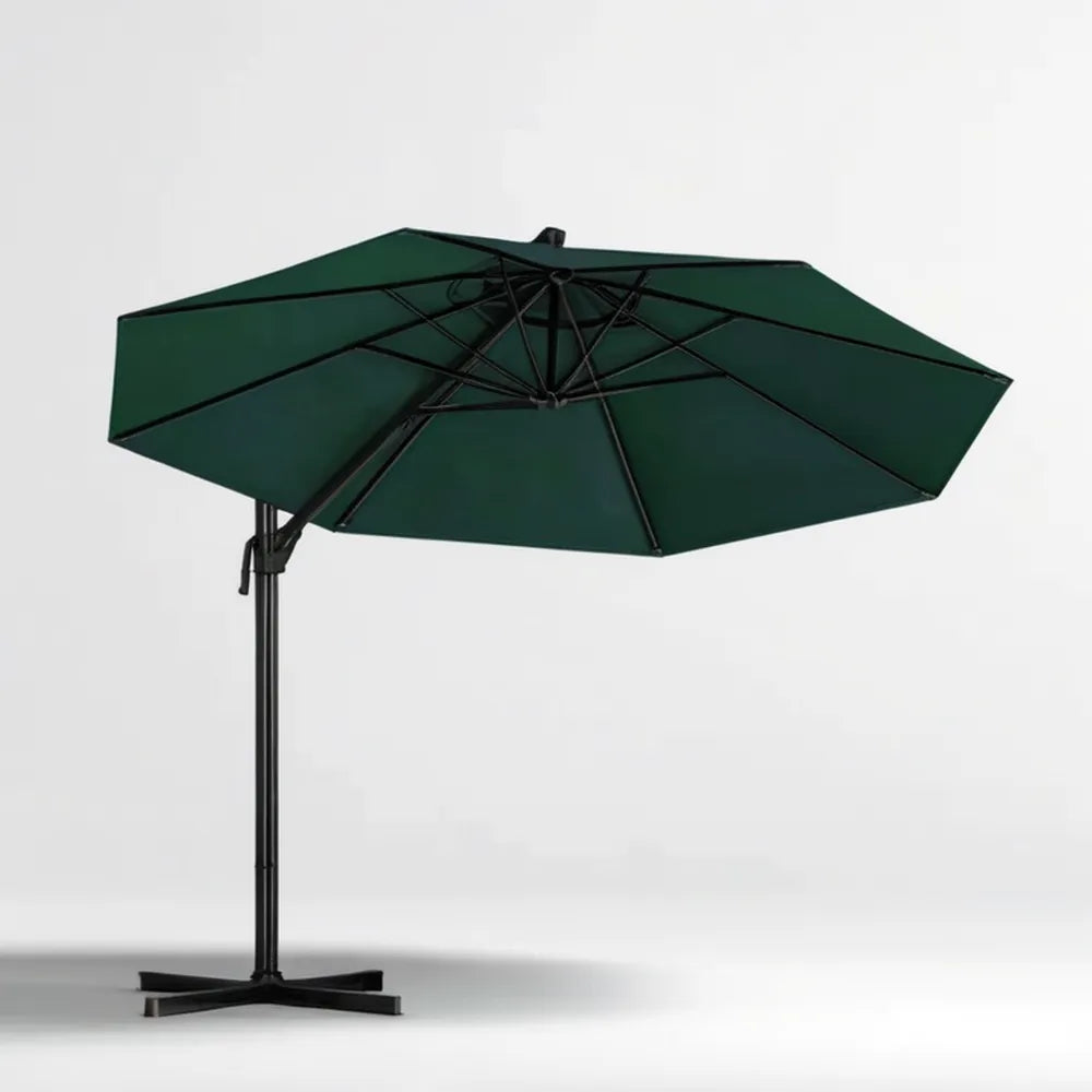 Boczny parasol ogrodowy ośmiokątny 300 cm ciemnozielony