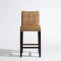 Hoker barowy z drewna mango i trawy morskiej 45 x 53 x 105 cm Naturalny/Czarny