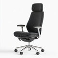Ergonomiczny fotel biurowy obrotowy z zagłówkiem, czarny/srebrny, 68 x 68 x 116–126 cm